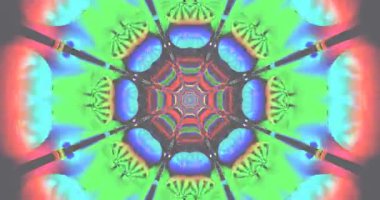 Bu büyüleyici video döngüsü değişen desenleri ve ışıkları olan renkli bir tünel gösteriyor. Ekran koruyucular ya da çeşitli ortamlarda görsel eğlence için mükemmel bir enerji yaratıyor..