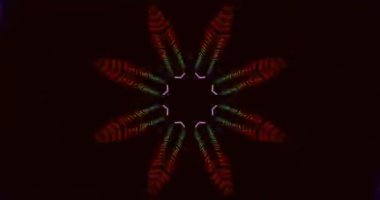 Parlak renkler ve geometrik şekiller birleşerek bu pürüzsüz video döngüsünde bir bağlantı tüneli etkisi yaratır. Değişen desenler izleyiciler için büyüleyici bir görsel yolculuk yaratıyor..