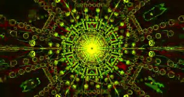 Bu büyüleyici tünel video döngüsü büyüleyici bir atmosfer yaratan kıvrımlı desenleri ve parlak renkleri içeriyor. Dinamik görseller kesintisiz akmaya devam ediyor..