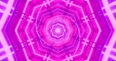 Bu dinamik tünel video döngüsü canlı pembe ve mor renkler içerir, büyüleyici bir görsel deneyim yaratır. Dijital ekran veya ekran koruyucular için kusursuz bir şekilde akıyor..