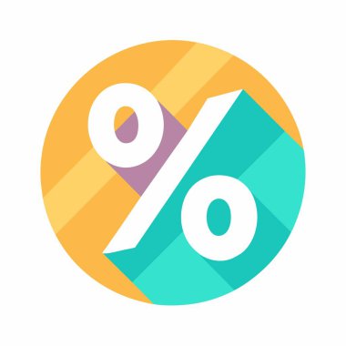 İçinde modern ve sanatsal bir logoyu temsil eden yüzde birlik bir yazı tipi sembolü bulunan bir elektrik mavi daire. Sembol, resimler ve numaralar için yaratıcı ve göz alıcı bir grafiktir.