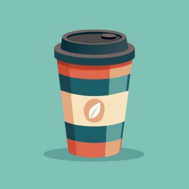 Yaprakla süslenmiş bir fincan kahve mavi bir arkaplanda, Drinkware, Sıvı, Dikdörtgen, Silindir, Benzin, Yazı Tipi, Elektrik Mavisi, Daire, Plastik ve Patern gibi elementleri barındırır.