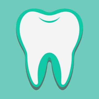 Yeşil çizgili beyaz bir diş, eşleşen yeşil bir arkaplana karşı gösterilir. Görüntüde cesur ve canlı bir kontrast oluşturur.