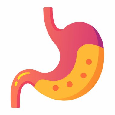 İnsan midesinde delikler olan bir çizgi film tasviri ve stilize edilmiş sanatsal bir dokunuş sembolizm ve yaratıcılığı gösteriyor.