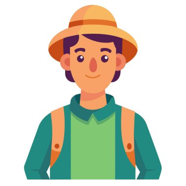 Çizgi filmde, neşeli bir adam dış görünüşüyle tasvir edilir, bir şapka takar ve kolunda bir sırt çantası taşır, mutlu ve gülümseyen bir jest yapar.