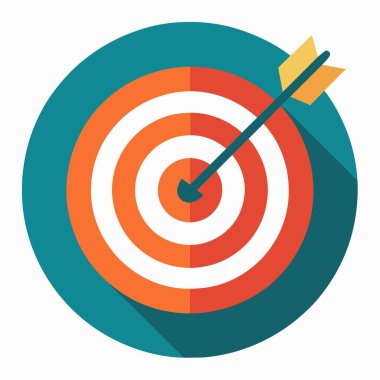 Bir ok hedef tahtanın merkezine isabet ediyor. Hassasiyet ve hassasiyetle.