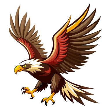 Görkemli bir kel kartal gökyüzünde süzülüyor, kanatlarını açmış, etkileyici uçuşunu sergiliyor.