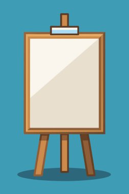 Resimde, beyaz tahta bir sehpa var. Bilgileri çizmek, yazmak veya göstermek için kullanılabilir.