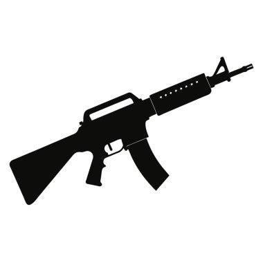 Askeri ve taktiksel bağlamlar için uygun modern bir saldırı tüfeğinin ayrıntılı vektör çizimi.