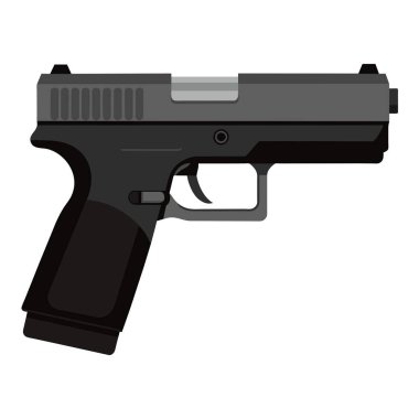 A detailed vector illustration of a semiautomatic handgun, perfect for educational and design purposes clipart