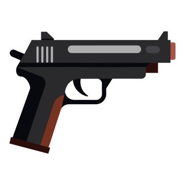 Beyaz zemin üzerinde siyah ve gümüş bir tabanca hava tabancası, tetik, silah namlusu, tabanca, tabanca, eğlence, metal, başlama tabancası, hava yumuşak silah ve pratik atış gibi temaları sembolize eder.