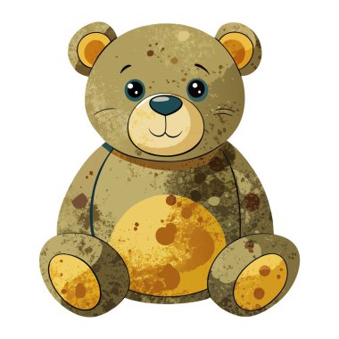 Kirli görünen kahverengi bir oyuncak ayı, sade beyaz bir arka planda yer almaktadır. Sevimli görünüşüyle çocukluk anılarını ve oyunculuğunu çağrıştırıyor.