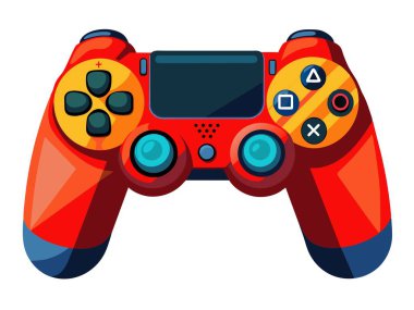 Modern tasarımı olan parlak kırmızı oyun denetleyicisi, PlayStation oyunu için birden fazla düğme içeriyor.