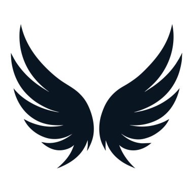 Çeşitli yaratıcı projeler ve uygulamalar için uygun detaylı tasarımı olan zarif bir siyah kanat çizimi