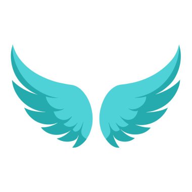 Simetrik mavi kanatlar özgürlüğü, hayal gücünü ve yaratıcılığı temsil eder. Modern markalar için mükemmel..