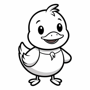 Bu sevimli ördek yavrusu çizimi çocuk boyama kitapları, çocuk odası sanatı ve daha fazlası için mükemmel.