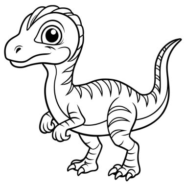 The cute cartoon dinosaur is perfect for kids coloring and fun activities, with its friendly design clipart