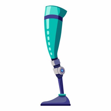 This digital artwork showcases a modern prosthetic leg, focusing on comfort and improved mobility for its user clipart