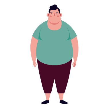 Mavi gömlekli ve siyah pantolonlu bir çizgi film karakteri bir illüstrasyonda ayakta ve ileriye dönük olarak resmedilmiştir.