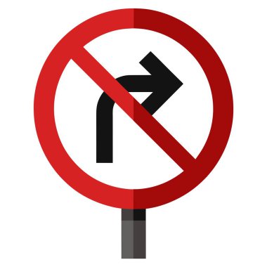 Kırmızı bir çember ve ok ile sola dönüş olmadığını gösteren bir trafik işareti. O konumda sola dönüşe izin verilmeyen sürücülerle iletişim kurmak için kullanılır.