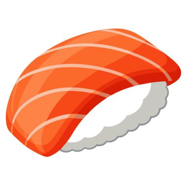 Düz beyaz arkaplana yerleştirilmiş tek bir suşi parçasının detaylı görüntüsü