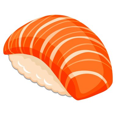 Düz beyaz arkaplana yerleştirilmiş tek bir suşi parçasının detaylı görüntüsü