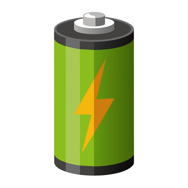 На изображении изображена зеленая батарея с символом молнии. Это визуальное отображение энергии и силы