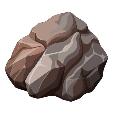 Büyük bir kaya, minimalist bir kompozisyonda kontrastı ve derinliği gösteren basit beyaz bir arkaplanda bir gölge yaratır.