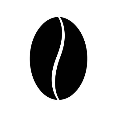 Sade ve beyaz bir kahve çekirdeği silueti düz beyaz bir arkaplana karşı duruyor.