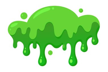 Canlı yeşil bir balçık, temiz beyaz bir yüzey boyunca yavaşça yayılıyor ve çevresiyle çarpıcı bir kontrast oluşturuyor.