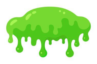 Canlı yeşil bir balçık, el değmemiş beyaz bir yüzeyden, sakin bir şekilde sızıyor.