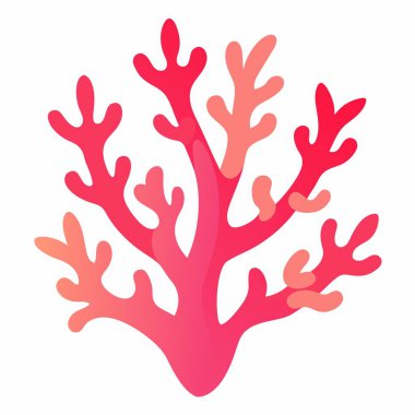 Beyaz arkaplanda pembe bir mercan silueti, eller, bitkiler, insan vücudu, ağaçlar, jestler, yapraklar, yazı tipleri, sanat, dallar ve desenler gibi elementleri barındırır.