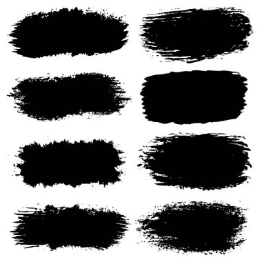 Resim bir dizi siyah fırça darbelerini beyaz bir arkaplan üzerinde tasvir eder, basit ama çarpıcı bir kontrastı gösterir