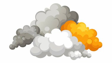 Arkaplanda boş bir tuval ile çelişen canlı bulutlar dizisi, çeşitli renk ve şekiller sergiliyor.