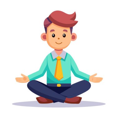 Nilüfer pozisyonunda oturan bir adam bacak bacak üstüne atmış, sakin ve içten bir huzur yayıyor.