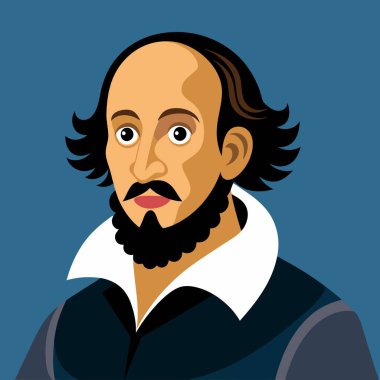 Sakallı ve bıyıklı bir adamın karikatür çizimi. Yüzünde kıllar ve neşeli bir ifade var.