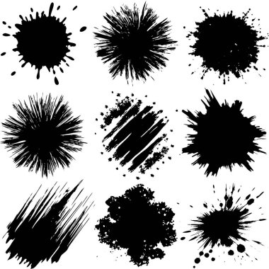 Beyaz yüzeyde sanatsal desenlere ya da bitkilere benzeyen siyah mürekkep lekeleri var. Bir simetri ve monokrom tarzı yayar.