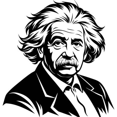 Fotoğrafta Albert Einstein siyah beyaz bir kravat içinde, saçları, kaşları, gözleri, insan vücudu, çene, kol, el hareketi, sanat, sakal ve yüz kılları gibi görüntüler yer alıyor.