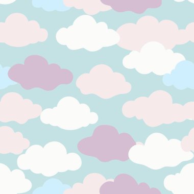Tasarım, mavi bir zemin üzerine kurulu pembe ve mor bulutların pürüzsüz bir desenini içeriyor. Gökyüzünün sakin ve huzurlu bir görüntüsünü yaratıyor.