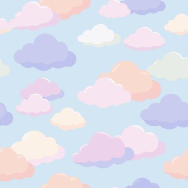 Tasarım, mavi bir arkaplan karşısında pürüzsüz, hareketli bulutların bir modelini içeriyor, uyumlu ve yatıştırıcı bir görsel efekt yaratıyor.