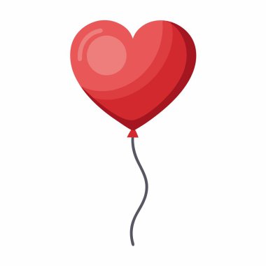 Sevgi ve sevgiyi simgeleyen güzel kırmızı bir kalp şeklinde balon, şeftali renginde, mor ve carmine aksanlı.