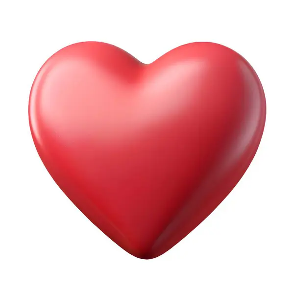 stock image A vivid red heart stands out on a pristine white background, capturing attention and evoking emotions of love and beauty