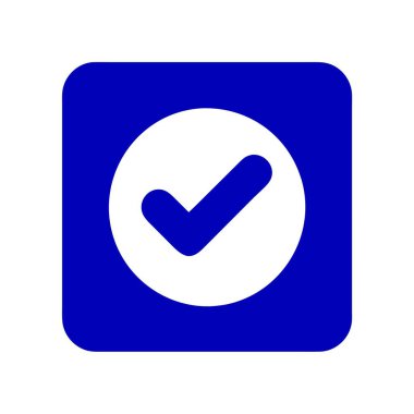 Görüntü, içinde beyaz işaret olan mavi bir karenin sembolü veya logosu. Bu bir dikdörtgen değil, farklı bir tasarımı olan bir kare.