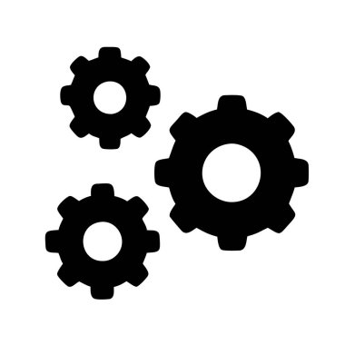 Beyaz arka planda dairesel merkezli üç vites var.