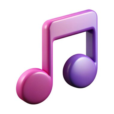 Pembe ve mor bir nota, sadeliği ve zarafetiyle öne çıkan el değmemiş beyaz bir arka planda görülür.