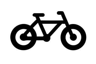 Beyaz arka planda siyah-beyaz bir bisiklet silueti, herhangi bir detay ya da renk içermeyen bir motorun ana hatları