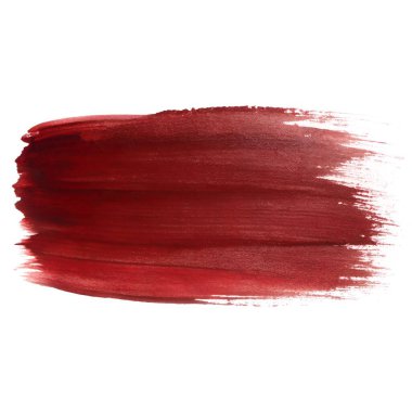 Beyaz arka planda kırmızı bir fırça darbesi. Fırça darbesi kalın ve cüretkar, hareket ve enerji hissi yaratıyor. Kırmızı renk canlı ve göz alıcı.
