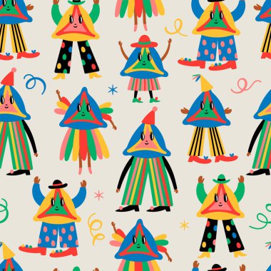 Purim bayramı şirin hamantaschen kurabiyeleri karakter seti. Tebrik kartları, posterler, davetiyeler ve çıkartmalar için çocukça baskı.