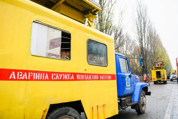 Dnipro Ukraine Nov 2022 Les Services Urgence Éliminent Les Conséquences — Photo