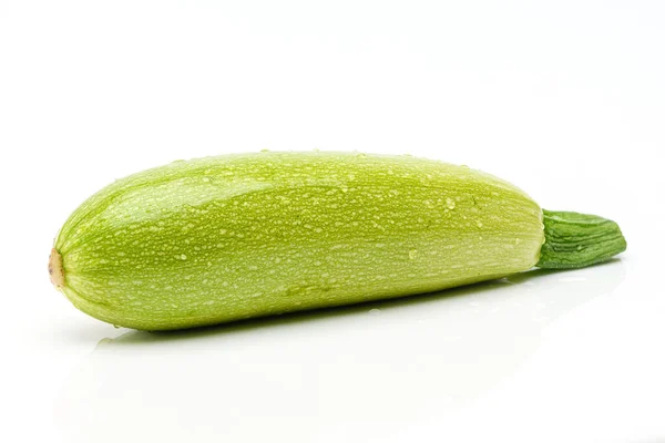 Zucchini Water Drops White Background Close — Stock Photo, Image